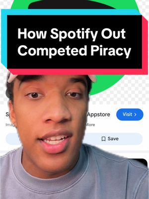 A post by @carterpcs on TikTok caption: How @Spotify out competed piracy #carterpcs #tech #techtok #techfacts #piracy #spotify 