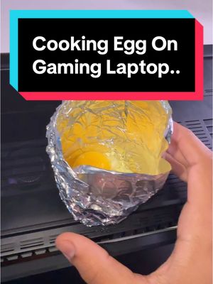 A post by @carterpcs on TikTok caption: Cooking an egg on a 5090 gaming laptop… #c#carterpcst#techt#techtoktechfacts #Gaming #gaminglaptop #razerblade #5090 