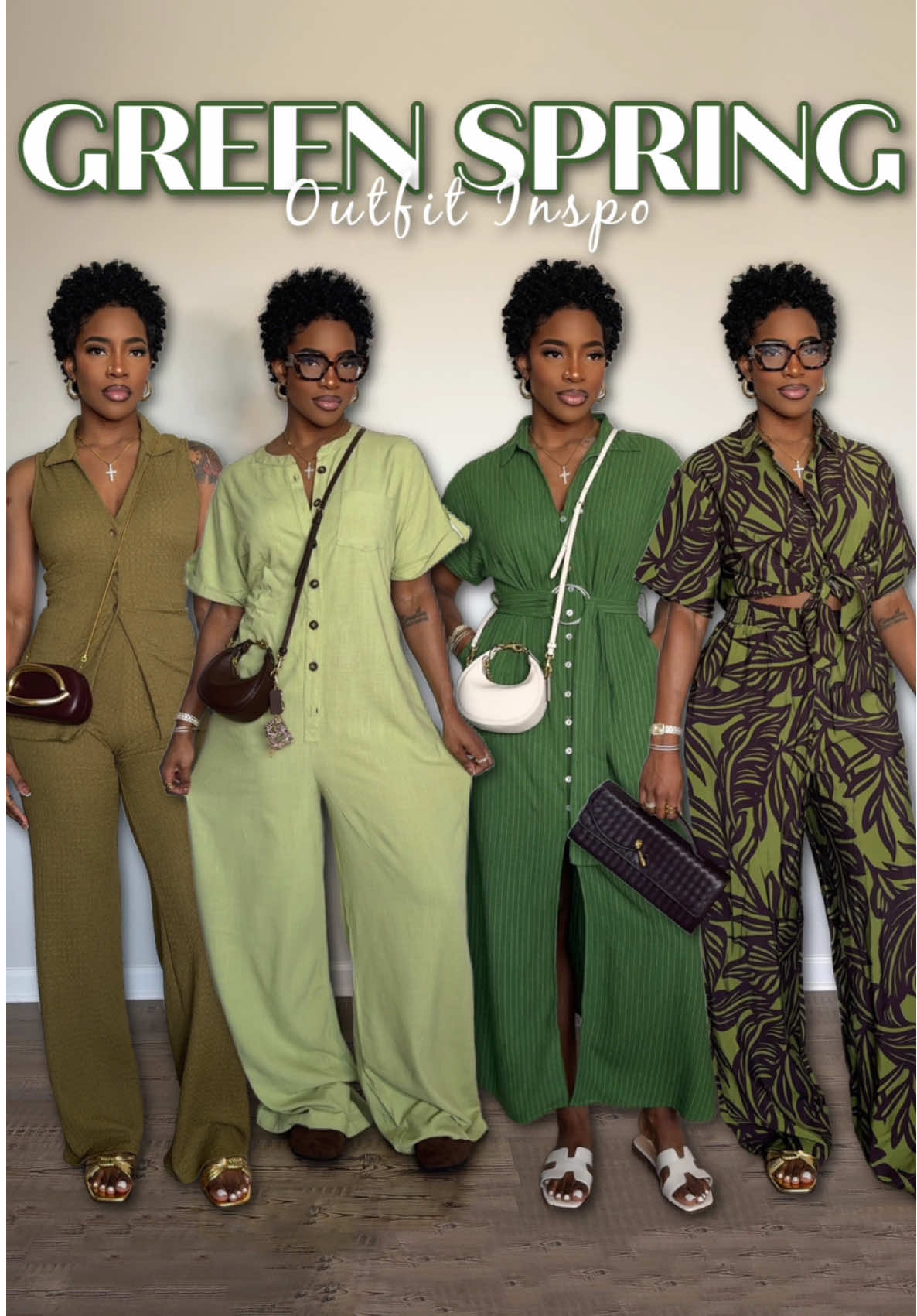 A post by @bronnnieee on TikTok caption: Green Spring outfit ideas Ft @Fashion Nova #outfitinspo #springoutfits #fashionnova 