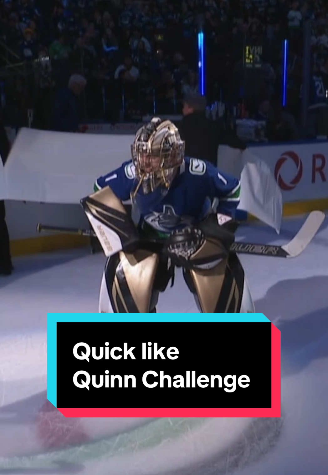 A post by @nickthegoalie_1 on TikTok caption: I got to compete in @EASPORTSNHL’s Quick Like Quinn Challenge. I’ve got to say, Quinn is quick! 