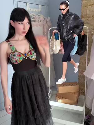 A post by @andreasfashiongalaxy on TikTok caption: Are Bella Hadid’s VIVAIA shoes worth the hype? #letsgetdressed 