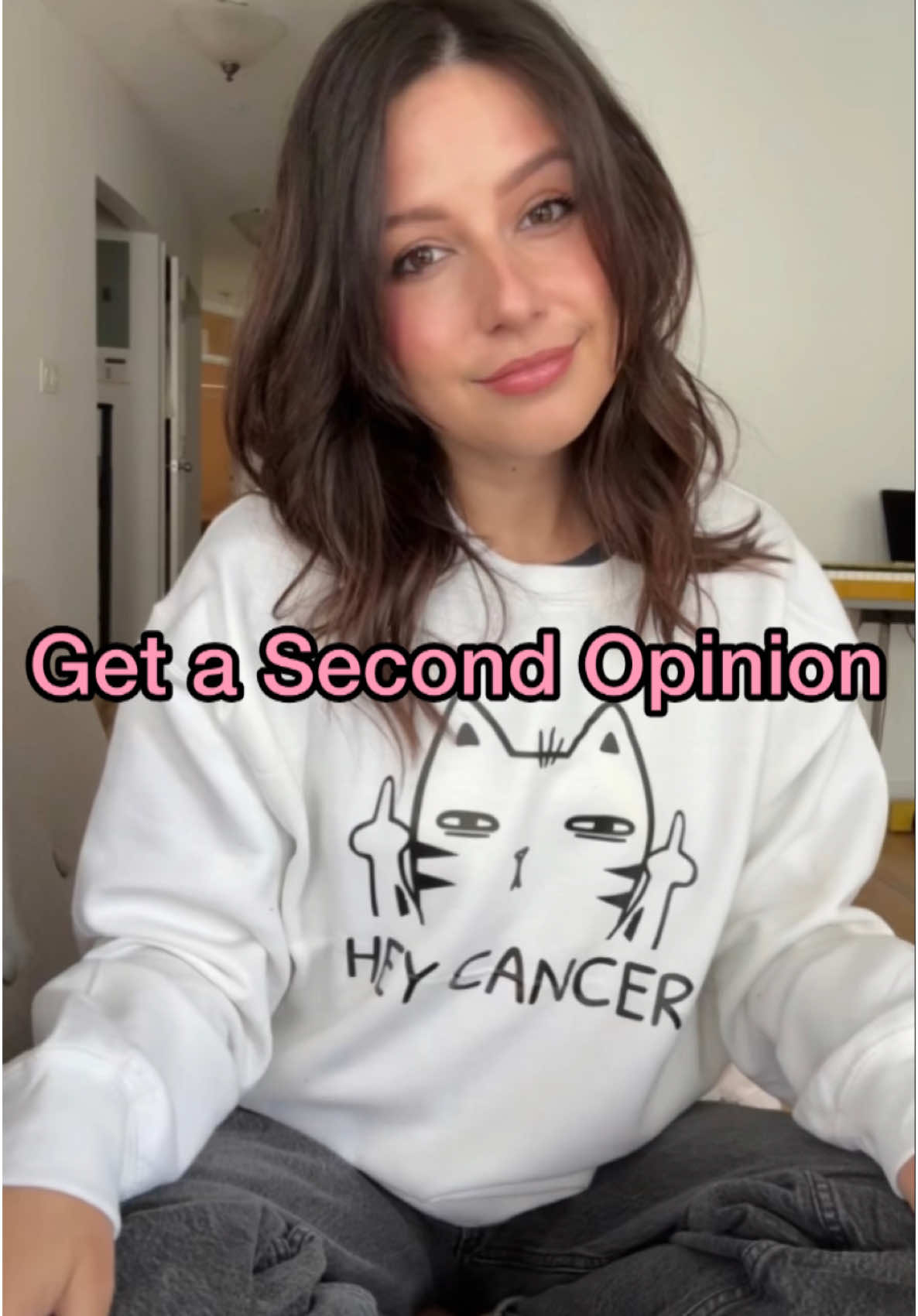 A post by @thekatiethurston on TikTok caption: The importance of getting a second opinion #breastcancer #cancerfighter #chemotherapy 