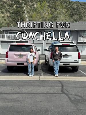 A post by @the.sign.guy on TikTok caption: who did better? @evamillersha #me #thrift #shopping #coachella#girlfriend #couple #signguy #thesignguy #austinmollno