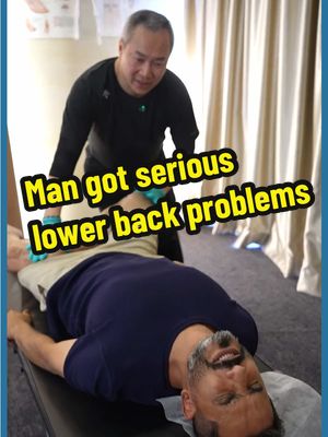 A post by @masterchrisleong on TikTok caption: Man got serious lower back problems. See before and After #masterchrisleong #chrisleong #tittar #clm #clmethod #midvalley #Premium #suite #pavilion #sripetaling #ampang #梁润江 #跌打 #师父 #鐵打 #师傅 #jakarta 