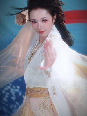 A post by @hoaa.hanassii on TikTok caption: Ngỡ là mỹ nhân, ai ngờ là cao thủ #ThiếuHiệpXinDừngBước #ThửTháchToànDânLuyệnVõ #3650bíkípvõhọcmiễnphí