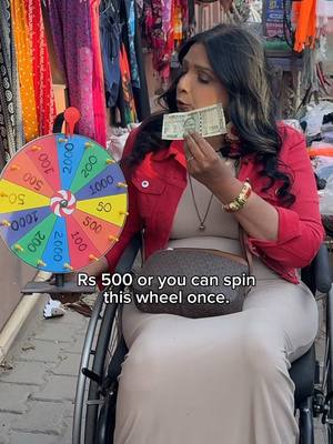 A post by @theofficialgeet on TikTok caption: Rs 500 ya wheel ko spin karoge? 🥰 3 mehnati logo ko option diya… dekho unka luck kaisa tha 🔥 Kaisa lagga humara ye latest challenge? Iss situation me aap kya karte? Join Me to Spread Happiness 👉🏼 @theofficialgeet 🥰 . . #theofficialgeet #lovegeet #humanity #randomactsofkindness #surprise #trending #elderly #streetvendor #tiktokpartner 