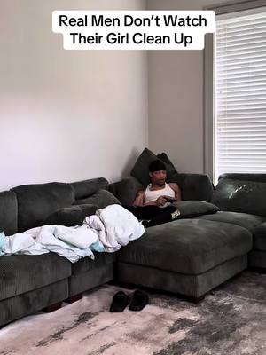 A post by @tays_beauty on TikTok caption: I thought he was really finna help me clean up!!! I should have known he wasn’t letting up off that game 😂😂😂  @JG 