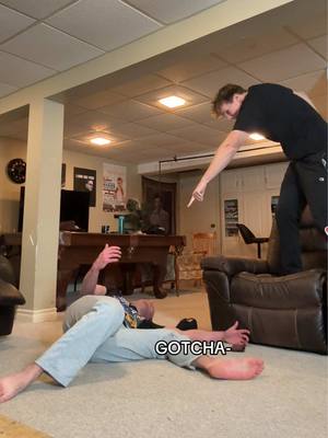 A post by @josh.summerhays on TikTok caption: The floor is lava GONE WRONG😟 Merch for sale, link in bio
