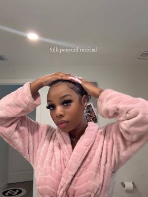 A post by @larahdws on TikTok caption: Silk bun tutorial 🥯 #ponytailtutorial #silkponytail 