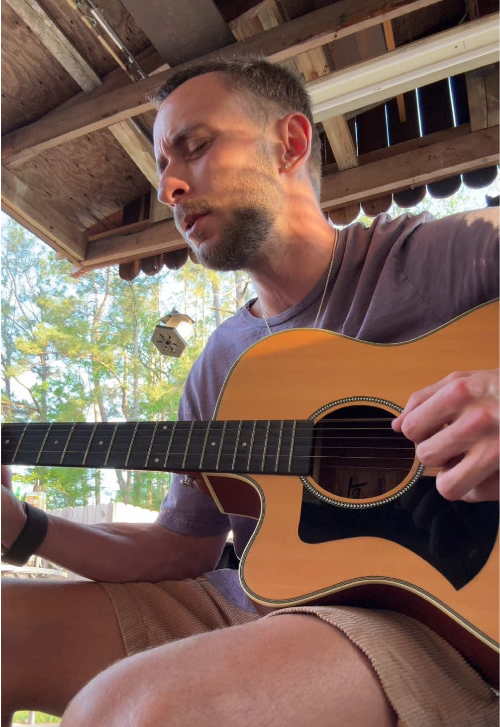 A post by @johnesperance on TikTok caption: Ayo, been a minute. #postmalone #whatdontbelongtome #cover #guitar #singing 