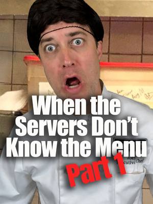 A post by @drew_talbert on TikTok caption: Staging (STAH-zhing) is an unpaid shift when a cook or chef works briefly for free or to gain a position (or in this case to punish/teach the servers) (co-write w/ @andrea.kelley) #restaurantcomedy #bistrohuddy #cheflife🔪 #serverlife