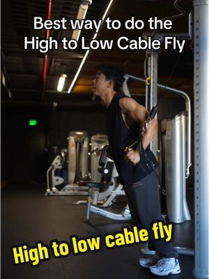 A post by @tylerpath on TikTok caption: If your goal is to focus on growing the lower chest (costal head of the pecs), a high to low cable fly is a way to bias the lower chest. Fun fact, we’re not isolating the lower chest here. Instead, we’re merely involving less upper chest. Here’s an explanation on how I like to setup the high to low cable fly for maximizing stability and keeping that lower chest biasing arm path #fyp #fitness #gym #bodybuilding #tiktoktaughtme 