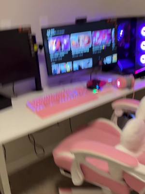 A post by @melaniefoxxx on TikTok caption: I finally put my cyber power pc up content room under construction 🚧 😍😍🙈😭💕  #fyp #cyberpowerpc #gamer 