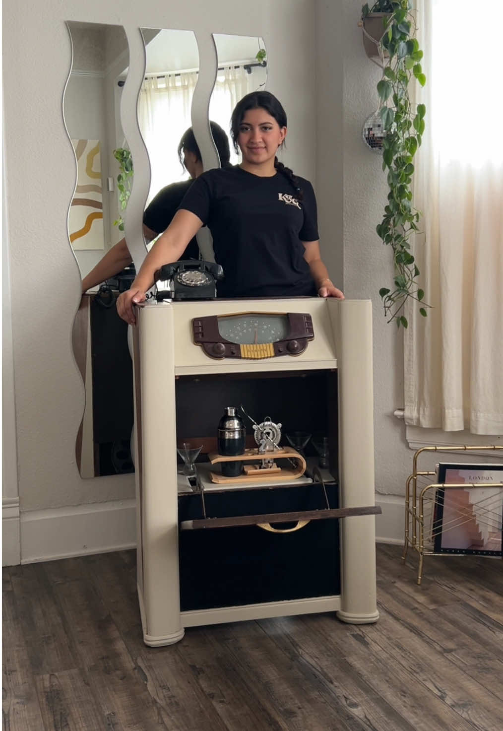 A post by @thatssoovintage on TikTok caption: Would you ever try furniture flipping? 😄 #transformation #sidehustle #cash #furnitureflip 