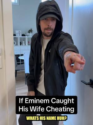A post by @iamdtg on TikTok caption: Bro asked when he’s leaving 😭 #eminem #Rap 