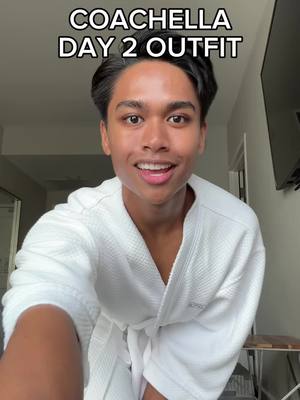 A post by @_angelomarasigan on TikTok caption: COACHELLA DAY 2 BABYYY! 🎡🎶 #grwmcoachella #coachellaoutfit #coachella2025 #coachelladay2 #coachellafit Brands I wore: @Knotwtr @Thats So Fetch 