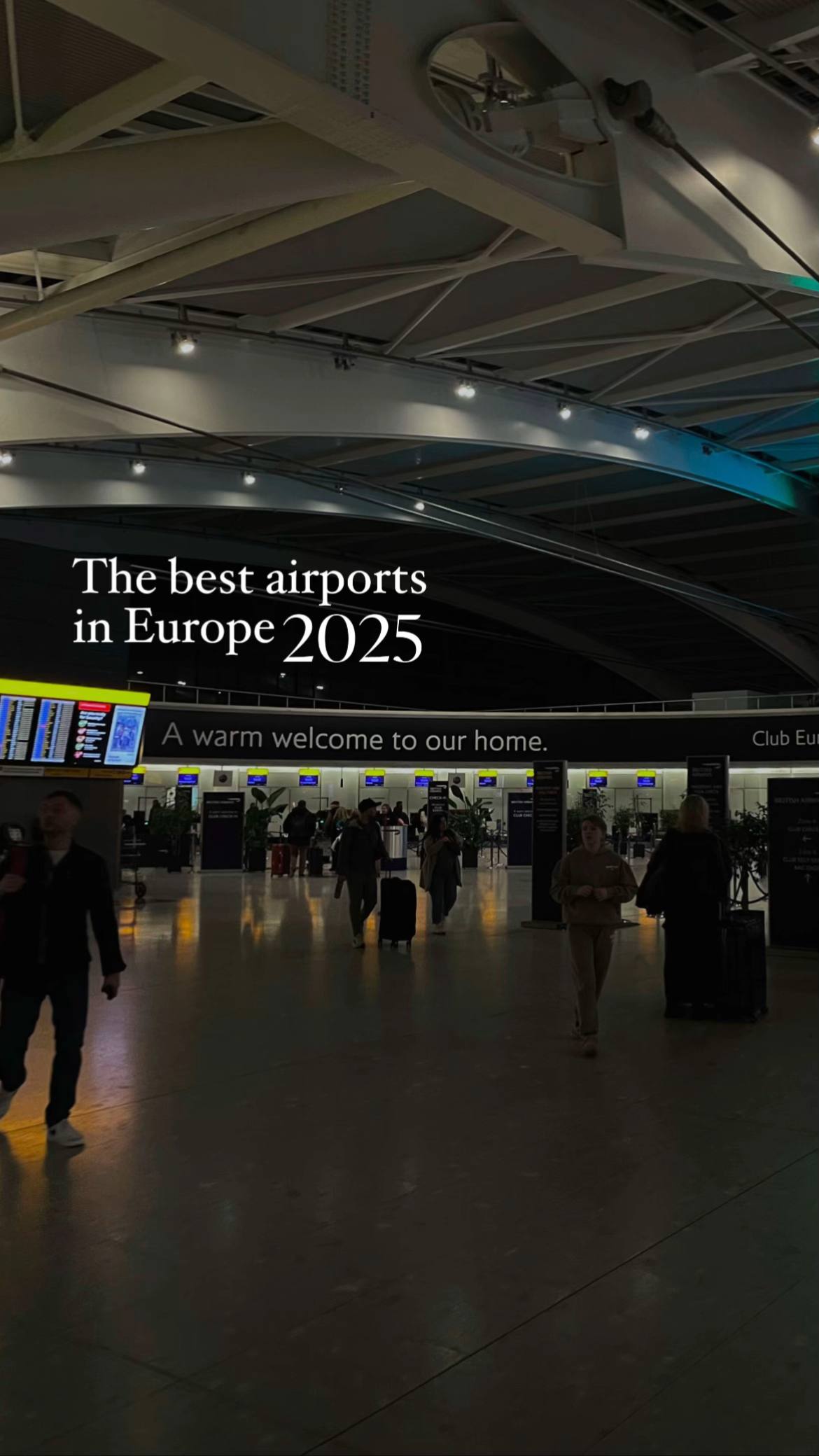 A post by @europeforyou on TikTok caption: Europe’s most premium and seamless airport experiences #airportaesthetic #airport #travel #europeantravel #fyp #traveltiktok #copenhagen #milan #london #rome #zurich