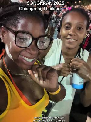 A post by @jaiandmira on TikTok caption: Kickoff to SONGKRAN 2025 was a blast 🔥💗 #thailand #songkran #chaingmai #fyp 