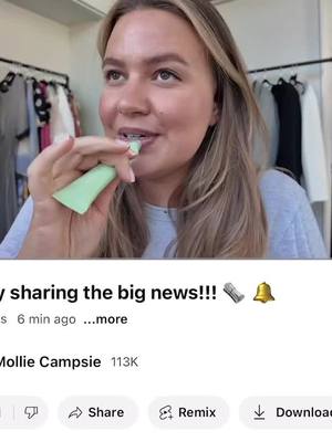 A post by @molliecampsie on TikTok caption: For any who don’t know.. I also vlog every week on Y T 📺 search my name on the channel 
