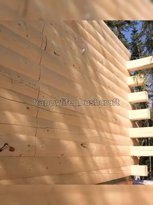 A post by @happylife_bushcraft on TikTok caption: Build a Log Cabin by one man part 2 #build #building #builder #buildingahouse #cabin #logcabin #bushcraft #woodenhouse #viralvideo #fyp