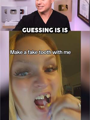 A post by @thebentist on TikTok caption: She Made A FAKE Tooth Out Of WAX! 😮🦷 #teeth #dentist #smile