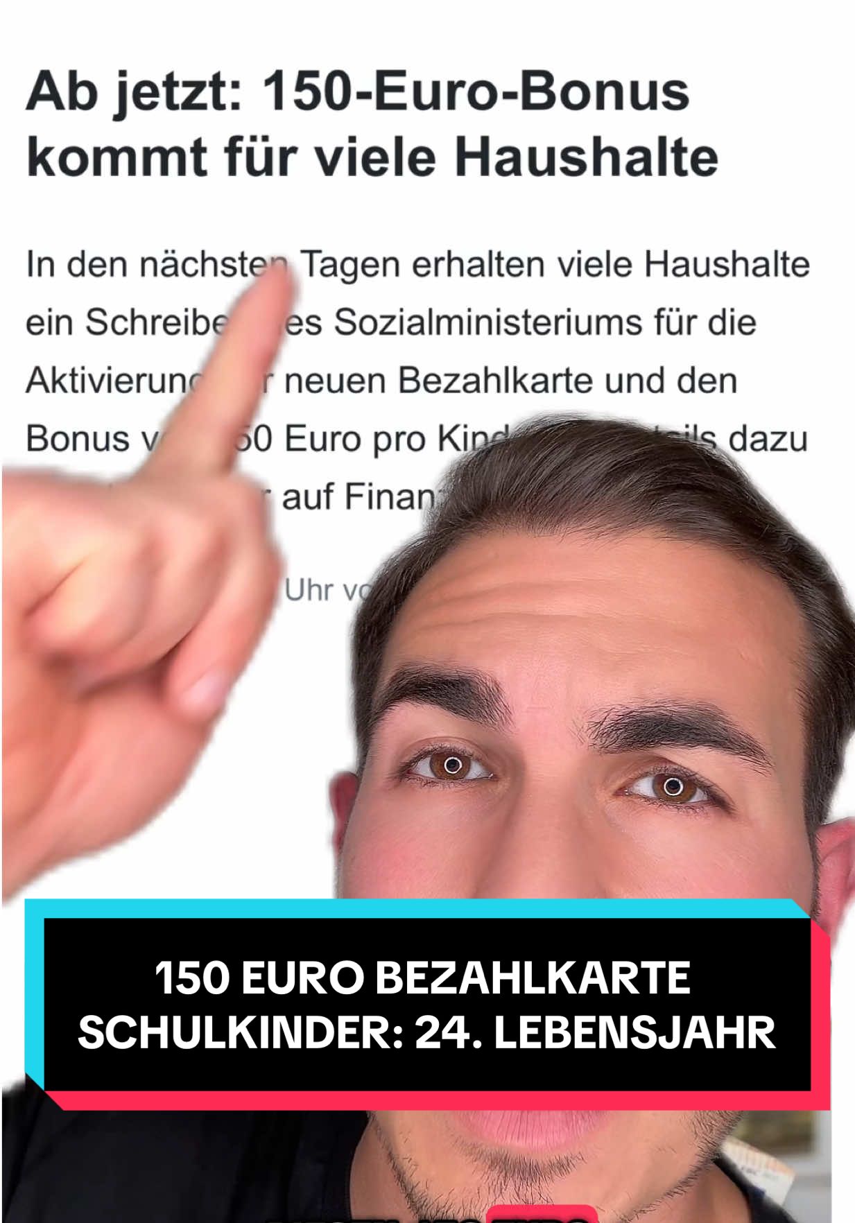 A post by @foerderminister on TikTok caption: April: 150€ für Eltern mit Schulkinder bis zum 24. Lebensjahr ☝️ #förderungen #österreich #zuschuss #fyp #steuern #finanzen #bonus #unterstützung #eltern #schüler