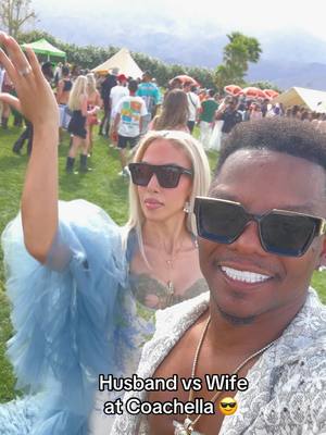 A post by @iammarcohall on TikTok caption: We become completely different when the music turns on! 😆🤣 @Brooke Ashley Hall #fyp #couplegoals #coachella #husband #wife #2025 