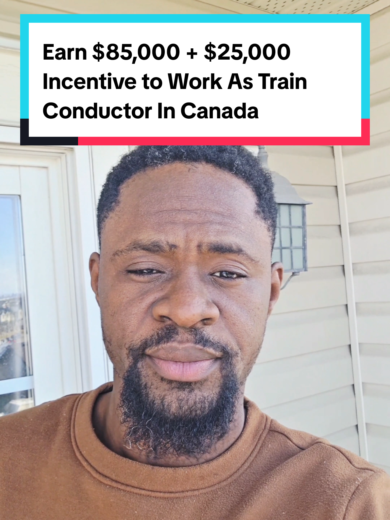 A post by @amaraandkhene on TikTok caption: Earn $85,000 + $25,000 Incentive to Work As Train Conductor In Canada. #amaraandkhene #canada #canadajobs 