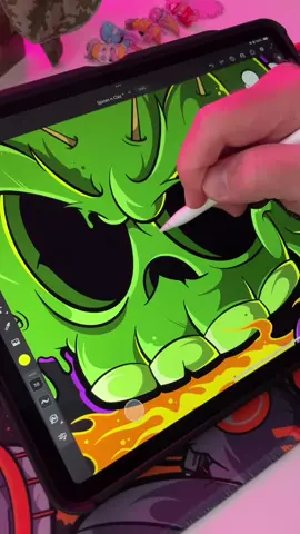 A post by @enoxart on TikTok caption: 💀 + 🌵 One of my favourite projects this year was creating this cactus skull design for t-shirts and stickers alongside the talented @spines.n.clay - more weird and awesome characters coming soon!  #skullart #skulltattoo #skullartwork #character_design #characterillustration #merchdesign