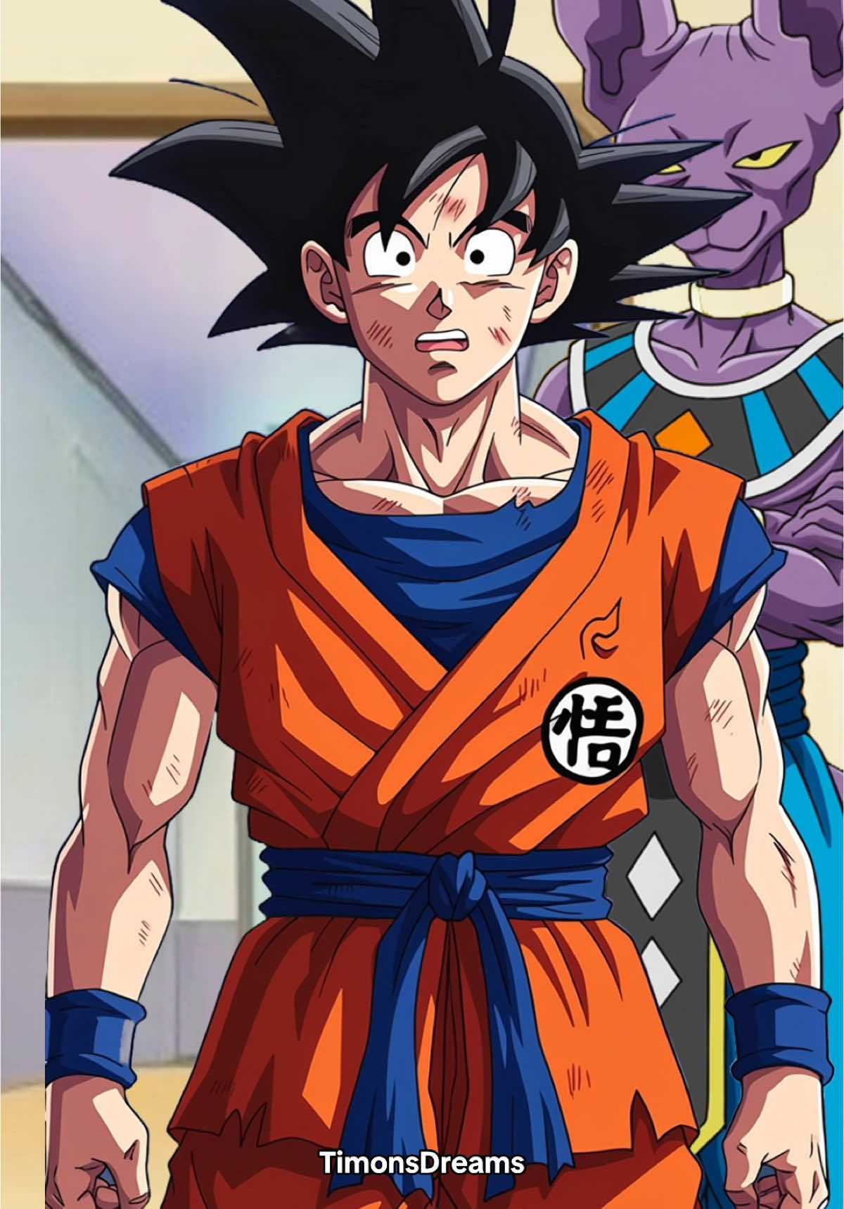 A post by @timonsdream on TikTok caption: Once them lights turned on, it was over for my boi Kakarot 🙏🏽😭 