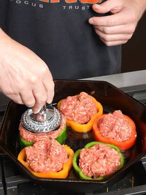 A post by @fooddudescook on TikTok caption: Taco bell stuffed peppers #EasyRecipe #cooking #amazingfood #tiktokfood