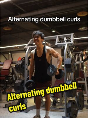 A post by @tylerpath on TikTok caption: I have nothing against alternating curls, they can be incredibly hard iand great for the biceps if you do them correctly. Problem is, they’re quite often done incorrectly. An easy way to avoid cheating is by keeping your elbows stuck to the side of your body at all times. #fyp #fitness #gym #bodybuilding 