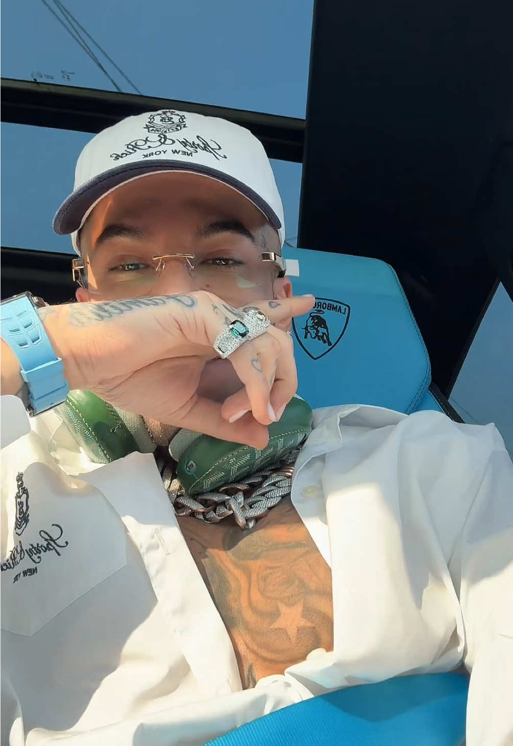 A post by @sheronbarber on TikTok caption: Custom Goyard Cortez and AirPod Max for my bro @Sfera Ebbasta 🤞