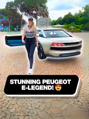 A post by @supercarblondie on TikTok caption: The Peugeot E-Legend really said “I’ll take it from here” 😳 @sbxcars #peugeot #concept #future
