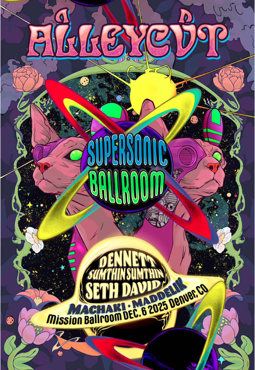 A post by @alleycvt on TikTok caption: SUPERSONIC BALLROOM 🪐  Denver, you guys have such a special place in my heart and within the bass community so I’m extremely excited to have the opportunity to build our own curated line-up & show at Mission Ballroom!  SUPERSONIC BALLROOM is my first curated event/show where I welcome all of you to PLANET SUPERSONIC - I’m brining some of my favorite artists & producers and working on building out an incredible production for you guys 💕🫶🏼  To have the opportunity to build out a unique show like this is something I’ve been working hard towards for a very long time.  Now that I have the chance to, I cant wait to actually bring this to life!! I’m so grateful for each and everyone of you and so excited I finally have the opportunity to do this <3  Presale: Weds 4/16 at 10am MT (pw: SUPERSONIC) Local Presale: 4/16 at 12pm MT On-Sale: Fri 4/18 at 10am MT BE THERE OR BE SQUARE