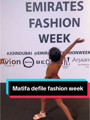 A post by @mati_fa on TikTok caption: MATIFA va défiler à la Fashion week 😍  • On vous partage tout sur IG : @Matifa_fashion  •@Diamond Models @Emirates_fashionweek #babymatifa #babyluke @Family Luke