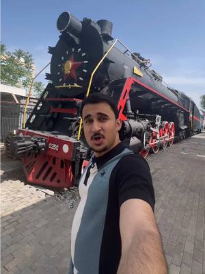 A post by @azo133 on TikTok caption: تجربة قطار قديم في أوزباكستان 🇺🇿 #عبدالعزيز_أكرم 