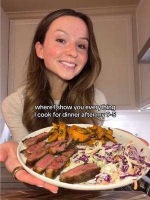 A post by @claudia.harrington on TikTok caption: Introducing steak plates on tonight’s episode! 🥩 have a great week 🧑🏻‍🍳 #cooking #cookingaftercorporate #steakdinner #steakplate #howtocooksteak #easycookingvideo #cookinginfluencer #glutenfreerecipe #coleslaw #cookingafterwork #cookingcontent #bostoninfluencer #bostoncontent #foodmarketing #foodinfluencer 