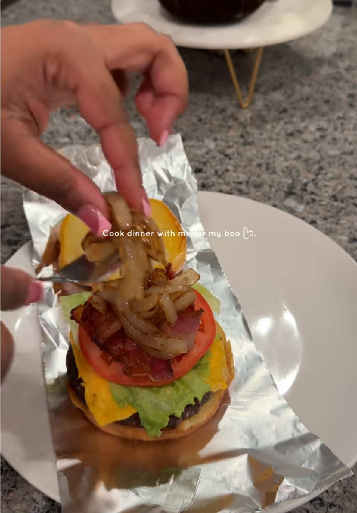 A post by @makaylashykia on TikTok caption: We got Five Guys at home 🤣 #fyp #cooking #cookdinnerwithmeformyboyfriend #blackgirl #DinnerIdeas #dinnertime #Foodie #foodtiktok #cookwithme #viral 
