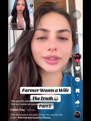 A post by @racheeleve on TikTok caption: She don’t know what to say next 😂 #farmerwantsawife 