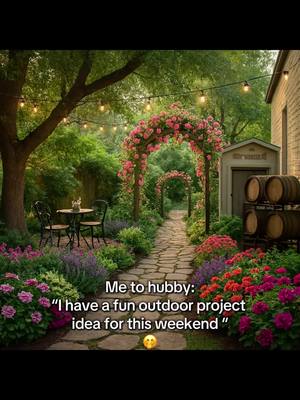 A post by @couponing4beginners on TikTok caption: It’s gardening season, One of my favorite times of the year😍! Excited for the final result! Hubby needs to work a bit faster🤔 “More energy, more passion!” “I have a new project” 😂🤭 #gardening #peggymartinarch #gardentok 