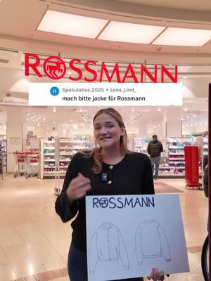 A post by @lena_lind_ on TikTok caption: Ihr habt so oft nach einer Rossmann Jacke gefragt!😍 *Anzeige* Deshalb hab ich euch gefragt, wie die perfekte Jacke aussehen soll 💭 und hab mich direkt an die Arbeit gemacht. @Rossmann hat mir eine Nachricht geschickt 📩 und wir haben zusammen eine ganz besondere Überraschung für eine neue Mitarbeiterin geplant. Die Idee: die neue Mitarbeiterin an ihrem 2. Arbeitstag überraschen 🫶🏼🥹  Ob das klappt, seht ihr im nächsten Video!