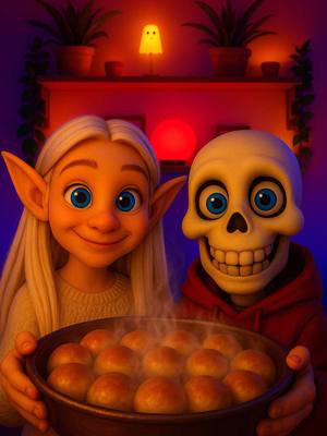 A post by @skullchefasmr on TikTok caption: Looking for a creepy birthday shoutout? 🎂☠️ Need advice from a spooky puppet chef? 🍲🧝🏻‍♀️💀 Or maybe you just wanna send us a tip for more weirdness, snacks, and skull-approved chaos? 💸✨👻 You can find everything — 🎥 Custom videos on Cameo ▶️ Our YouTube channel for full madness 📸 Instagram for live replays, posts & all the fun stuff 💵 Venmo/CashApp if you’re feeling generous (or possessed) Oh — and if you’re tipping… 👶🐈‍⬛ Baby Leo & Kitty Bone (our spooky little sidekicks) says thanks in advance. They accepts snacks, love, and maybe a new rattle. 🍌🍼🐾 All the magic is packed into one little link… 🔗✨ Tap it. Explore it. Feed the chaos. We’ll be in the kitchen — waiting with a spoon. 🍴 @bonethekitty @Magical Fairy Elf 🧝🏻‍♀️  #cameo #asmr #puppet #fypシ #fyppppppppppppppppppppppp 