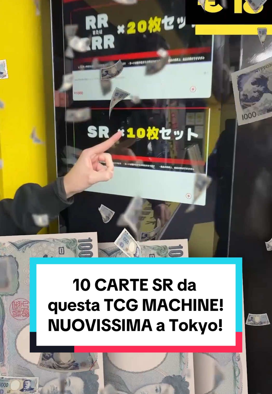 A post by @federic95ita on TikTok caption: Oggi provo una nuova vending machine ad Akihabara, che ho usato per tirare fuori 10 carte Pokemon SR!  #federic95ita #federicstore #pokemon #CartePokemon #PokemonIta #pokemonscarlatto #pokemonvioletto #PokemonTCG #PokemonCards #PokemonCommunity #PokemonCollector #tokyo #japan 
