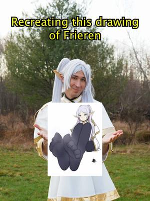 A post by @itskingchris on TikTok caption: Recreating the Frieren pose… #anime #frieren 