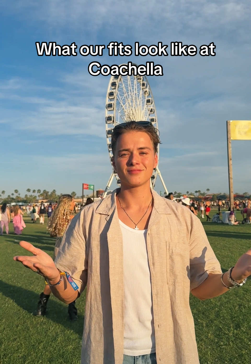 A post by @markielucas on TikTok caption: Who got the best fit? 1,2 or 3? #coachella 