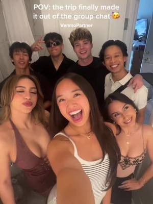 A post by @nicolelaeno on TikTok caption: POV: the trip that finally made it out of the group chat… 🙈🥳 Get your Venmo Debit Card now! @Venmo #VenmoPartner