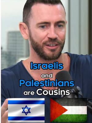 A post by @jeremy.awakens on TikTok caption: Israelis and Palestinians are cousins!  #podcastclips #awakening #israelies #jewishtiktok 