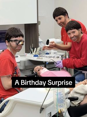A post by @drkennysmilesofficial on TikTok caption: The girls at the office decided to play a little Kenny prank on me today for my Birthday… 🤣 #prank #birthday #funny #twins #fyp #firyoupage #dentistry