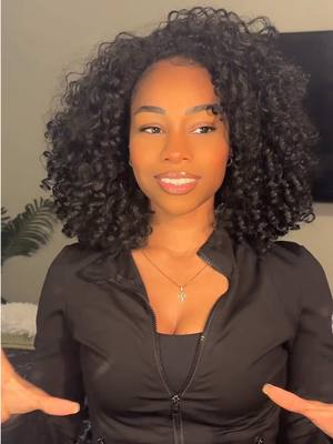 A post by @xobridenise on TikTok caption: I would choose synthetica idk I love ittt🤭🤣 #halfwig #chitchat #blackgirlhairstyles #naturalhairstyles 